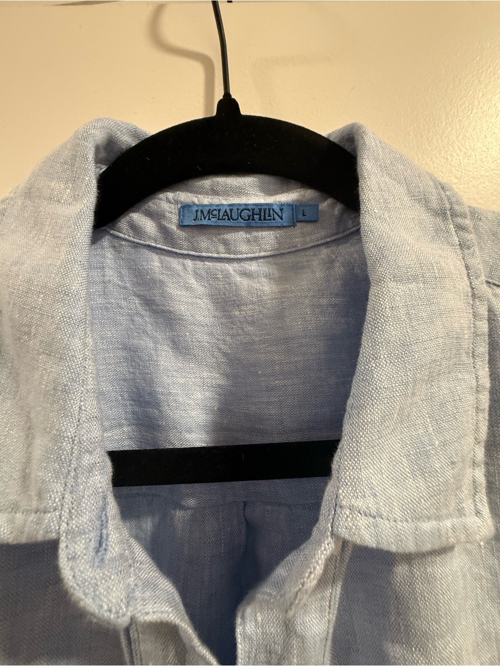 J. McLaughlin Light Blue Linen Shirt - Picture 4 of 6